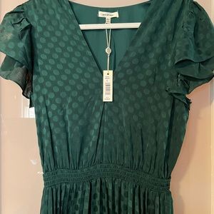NWT Max Studio Emerald Pleated Dress, Size L
